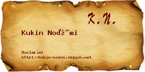 Kukin Noémi névjegykártya